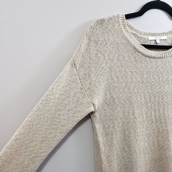 Alfred Sung * Tan Summer Knit Sweater Sz L - Picture 5 of 8